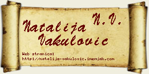 Natalija Vakulović vizit kartica